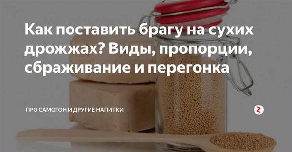 Пропорции при приготовлении браги на сухих дрожжах