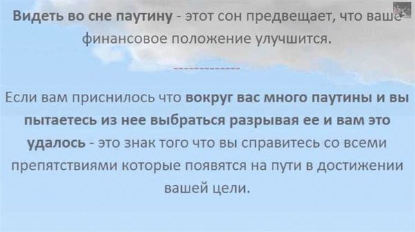 Паутина в сновидениях: пророческое значение